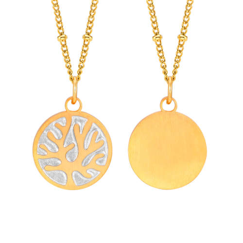 Wholesale Stainless Steel Gold Coin Coral Necklace