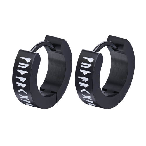 Wholesale Stainless Steel Viking Black Earrings