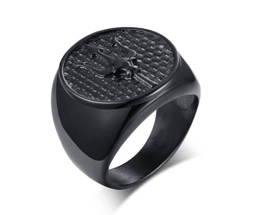 Wholesale Stainless Steel Trident Signet Ring