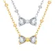 Wholesale Stainless Steel Mini CZ Bow Necklace