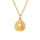 Wholesale Stainless Steel Four Leaf Clover Round Pendant