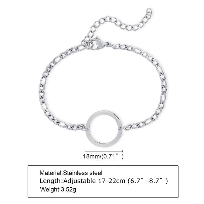 Wholesale Stainless Steel Mens Circle Link Bracelet