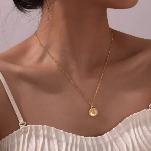 Wholesale Stainless Steel Four Leaf Clover Round Pendant