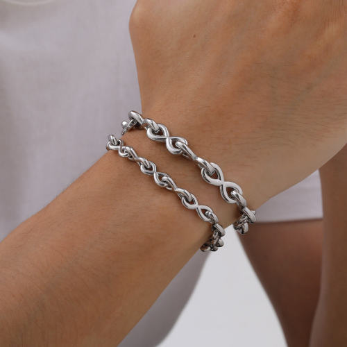 Wholesale Stainless Steel Men Infinity Link Bracelet