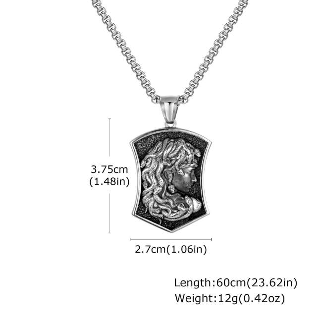 Wholesale Stainless Steel Medusa Dog Tag Pendant