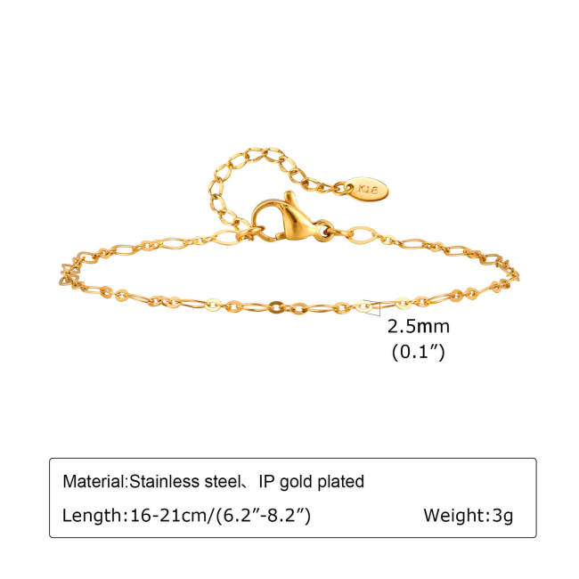 Wholesale Stainless Steel Gold Handmade Necklace Bracelet Set