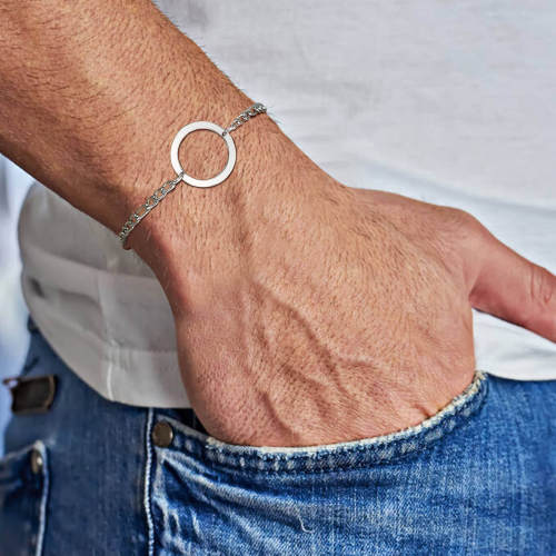 Wholesale Stainless Steel Mens Circle Link Bracelet