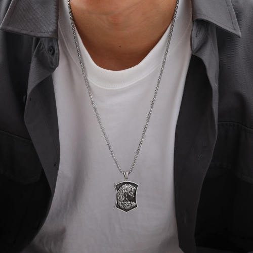 Wholesale Stainless Steel Medusa Dog Tag Pendant