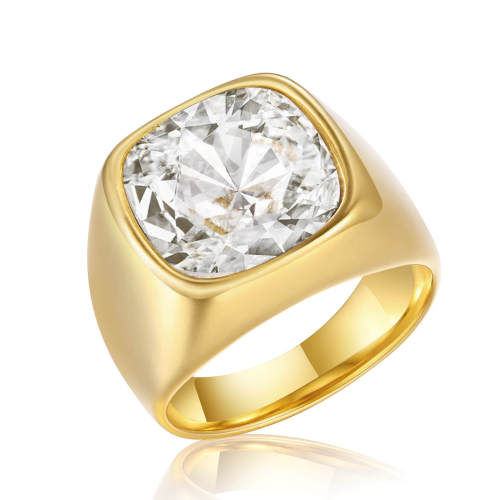 Wholesale Stainless Steel White Glass Ring