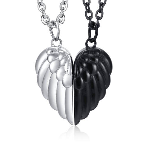 Wholesale Stainless Steel Wings Puzzle Couple Pendant