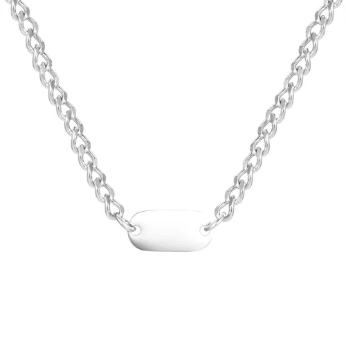 Wholesale Stainless Steel Engravable Horizontal Bar Neckalce