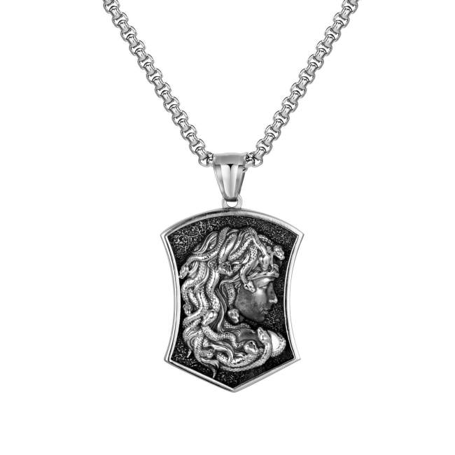Wholesale Stainless Steel Medusa Dog Tag Pendant