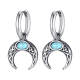 Wholesale Stainless Steel Turquoise Moon Earrings