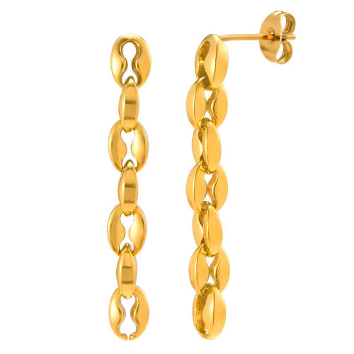 Wholesale Stainless Steel Bean Chain Earrings
