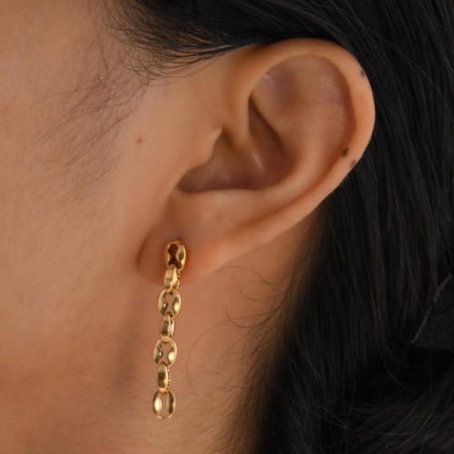 Wholesale Stainless Steel Bean Chain Earrings