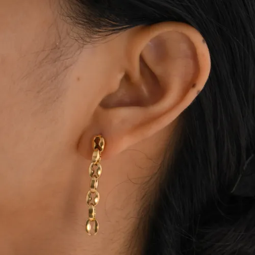 Wholesale Stainless Steel Bean Chain Earrings