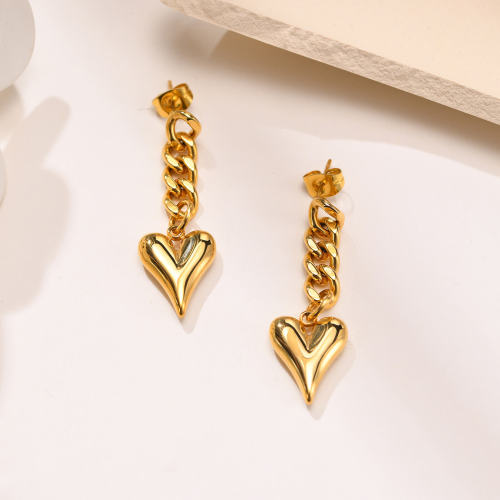 Wholesale Stainless Steel Chain Heart Earrings