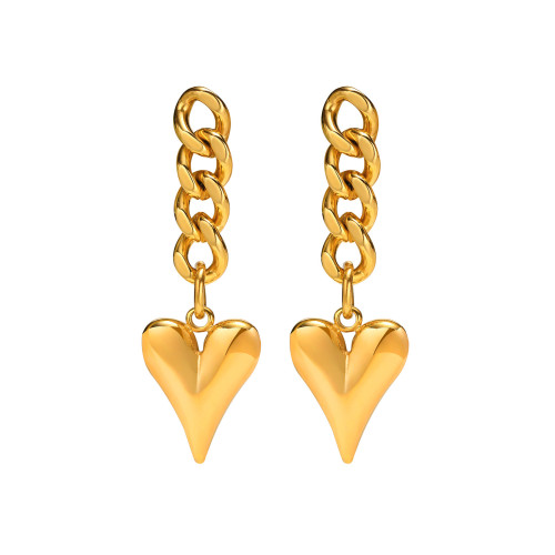 Wholesale Stainless Steel Chain Heart Earrings