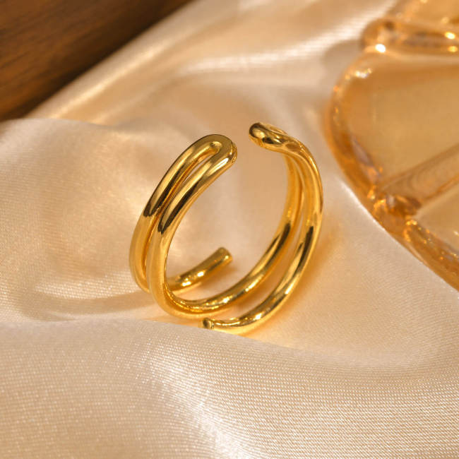 Wholesale Stainless Steel Gold Split Open Ring