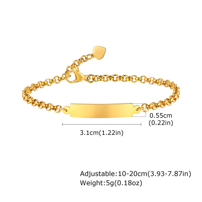 Wholesale Stainless Steel Engraved Gold Bracelet