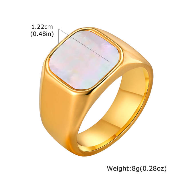 Wholesale Stainless Steel Mother of Pearl Seal Ring