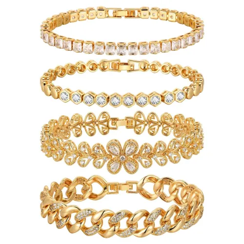 Wholesale Fashion Zirconia Gold Bracelet
