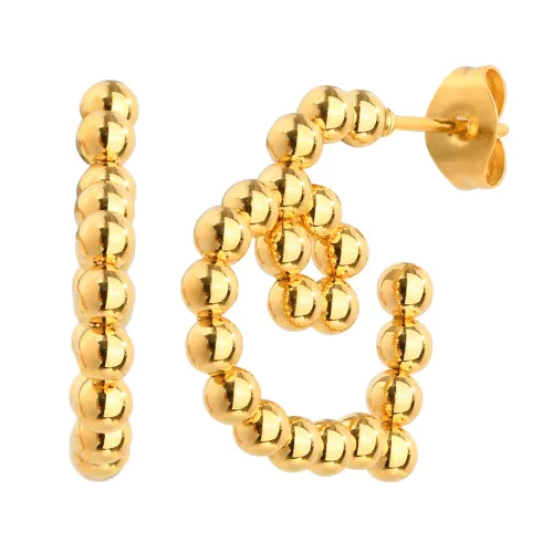 Wholesale Stainless Steel Beaded Heart Earrings
