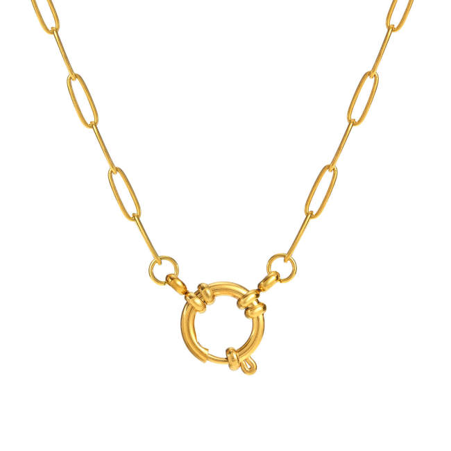 Wholesale Stainless Steel Fashion Paperclip Necklace