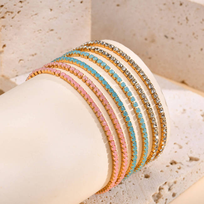 Wholesale Copper Zirconia Chain Bracelet