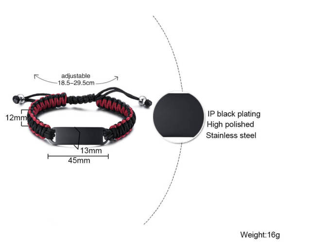 Wholesale Stainless Steel Engraved Braided Bracelet