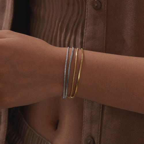 Wholesale Stainless Steel Double Stacked Bracelet