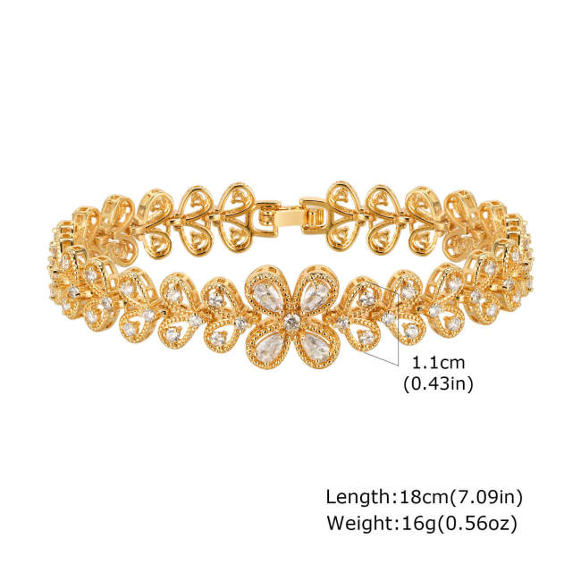 Wholesale Fashion Zirconia Gold Bracelet