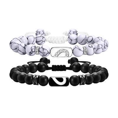 Wholesale Stainless Steel Beaded Couple Bracelet