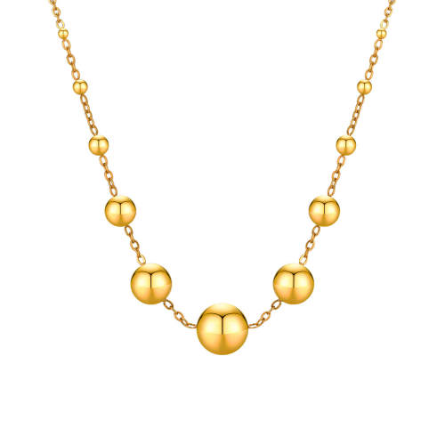 Wholesale Stainless Steel Balls Gold Necklace