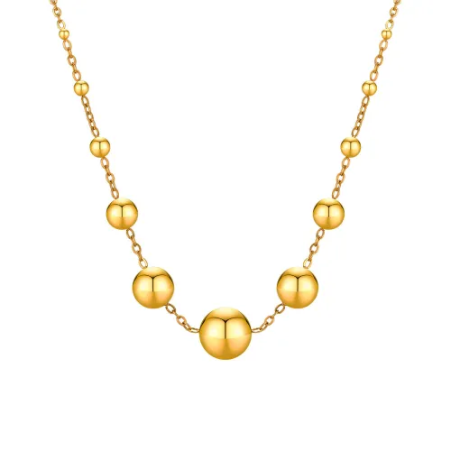 Wholesale Stainless Steel Balls Gold Necklace
