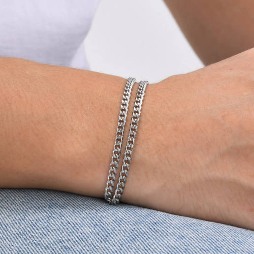Wholesale Stainless Steel Double Stacked Bracelet