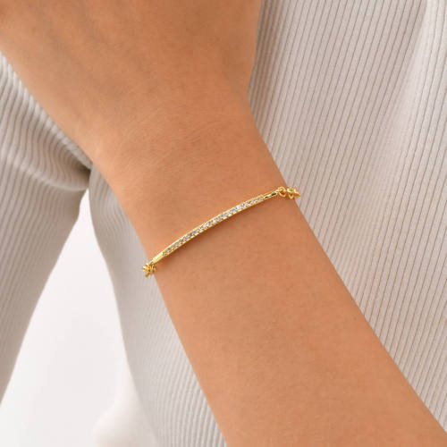 Wholesale Copper Women's Zirconia Gold Bracelet