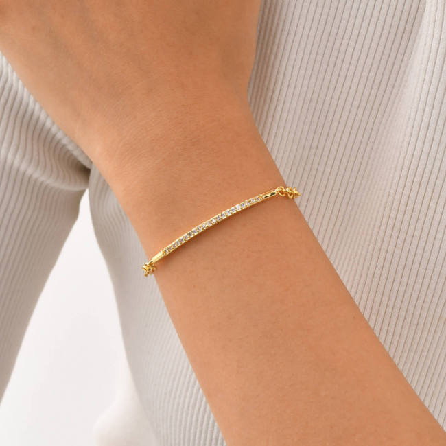 Wholesale Copper Women's Zirconia Gold Bracelet