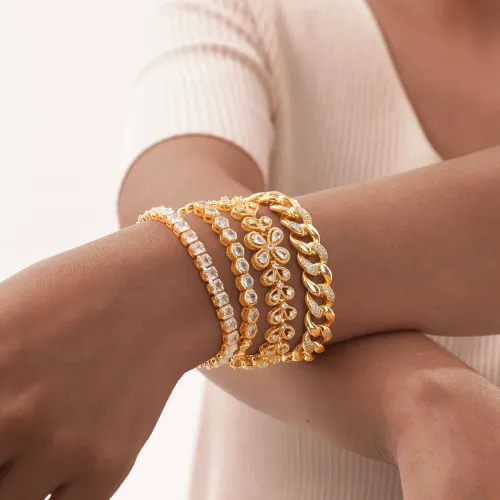 Wholesale Fashion Zirconia Gold Bracelet
