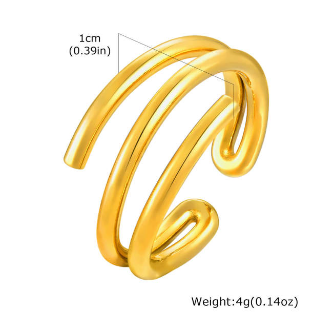 Wholesale Stainless Steel Gold Split Open Ring
