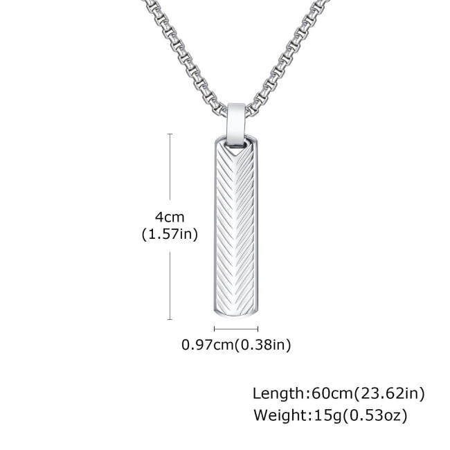 Wholesale Stainless Steel Textured Bar Pendant