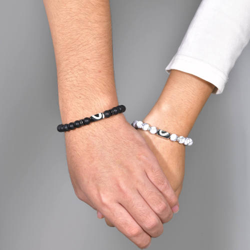 Wholesale Stainless Steel Beaded Couple Bracelet