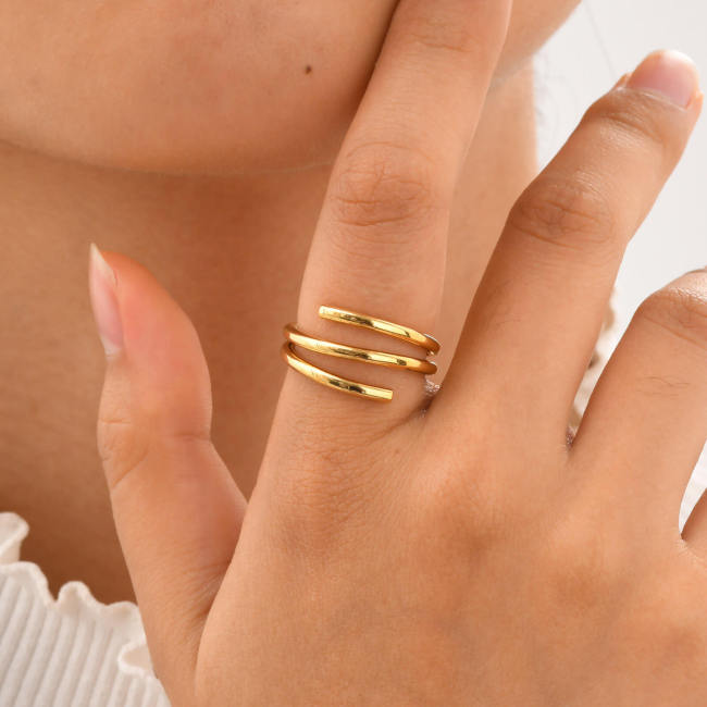 Wholesale Stainless Steel Gold Split Open Ring