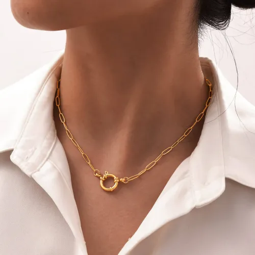 Wholesale Stainless Steel Fashion Paperclip Necklace