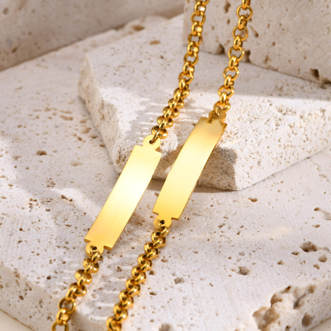 Wholesale Stainless Steel Engraved Gold Bracelet