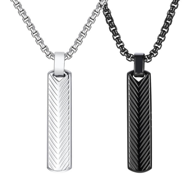 Wholesale Stainless Steel Textured Bar Pendant