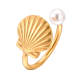 Wholesale Stainless Steel Open Scallop Pearl Ring
