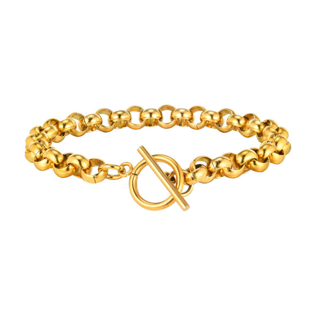 Wholesale Stainless Steel T-bar Rolo Link Bracelet