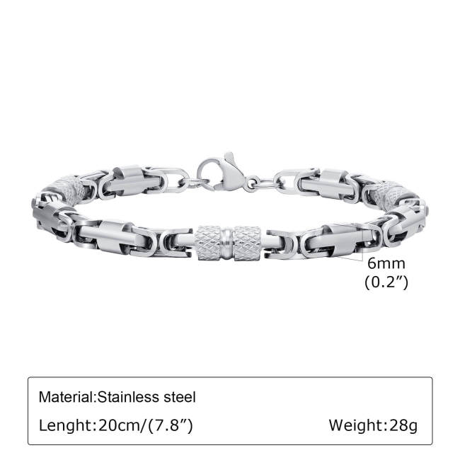 Wholesale Stainless Steel Byzantine Chain Bracelet