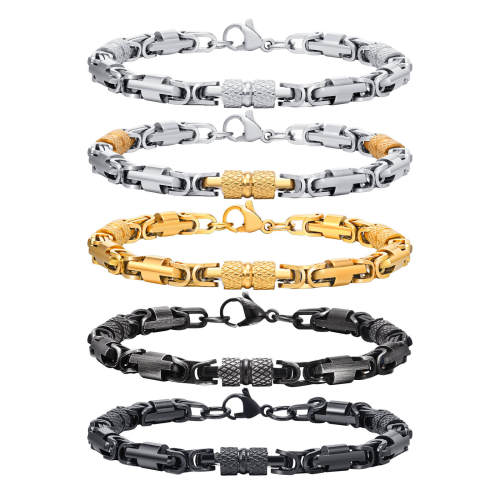 Wholesale Stainless Steel Byzantine Chain Bracelet